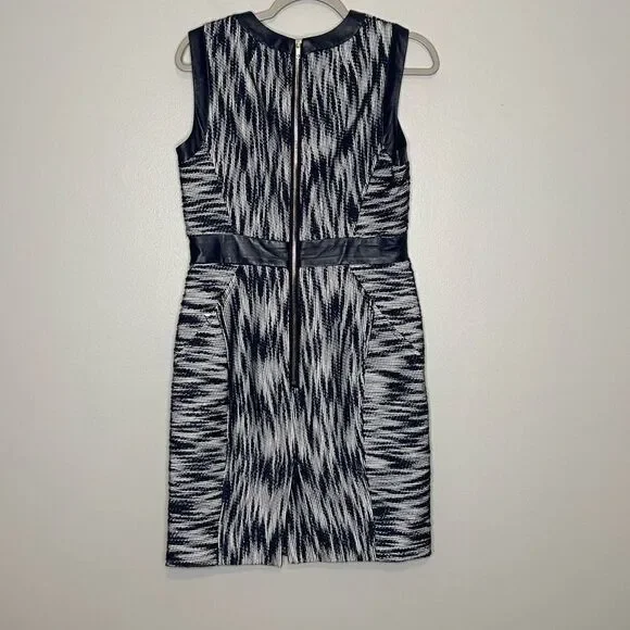 Milly Tweed Leather Trim Dress - Picture 3 of 6